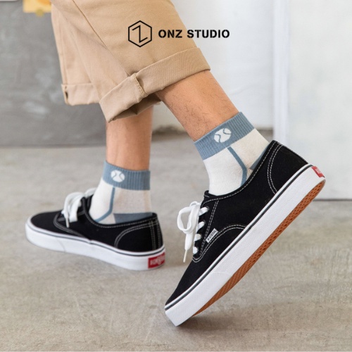 Set vớ cotton ONZ Studio hoạ tiết tennis - Set 5 tất chân unisex cổ ngắn co giãn thoáng khí thấm hút mồ hôi TA08