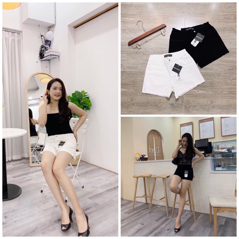 bán sỉ Quần sooc đen trắng jeans thun vnxk