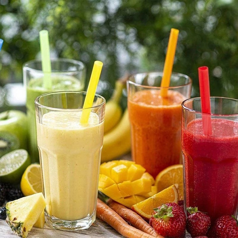 Set 100 Ống Hút Nhựa Nhiều Màu Dùng Một Lần