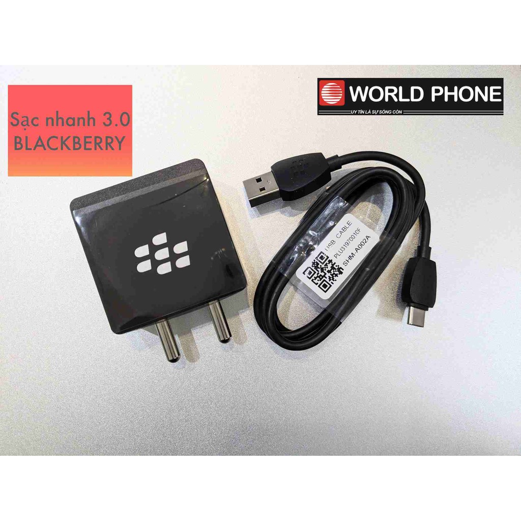 Sạc cáp nhanh 18W Blackberry chính hãng, Sạc BB Key2, Keyone, Motion, Evolve X