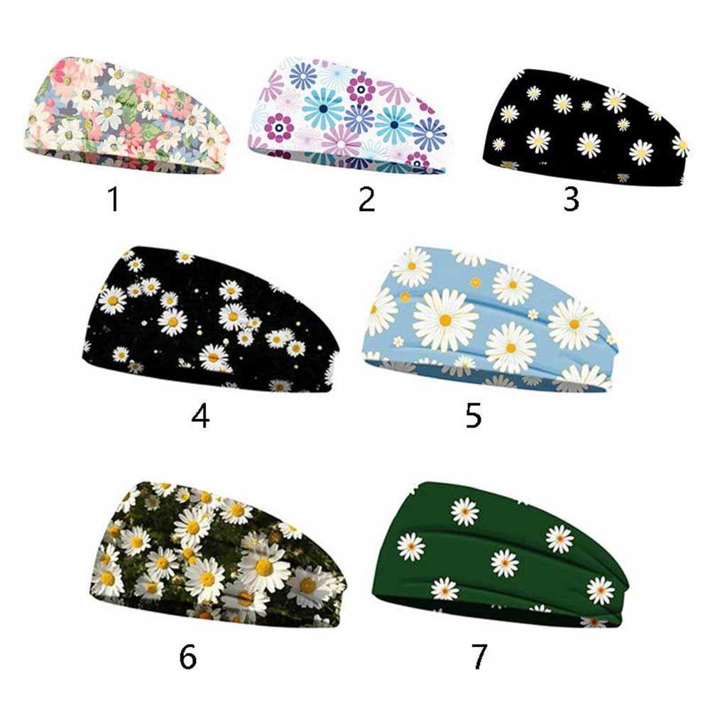 JONYE Băng Đô Bandana Mềm Mại Bản Rộng Họa Tiết Hoa Cúc Dùng Khi Chạy Bộ Thể Thao