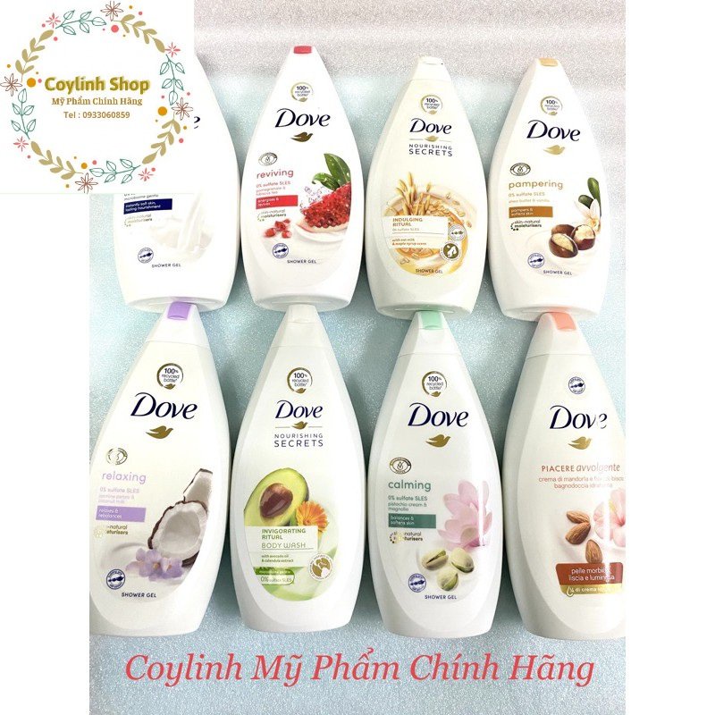 Sữa tắm dưỡng thể DOVE giúp cấp ẩm mịn da 500ml chính hãng