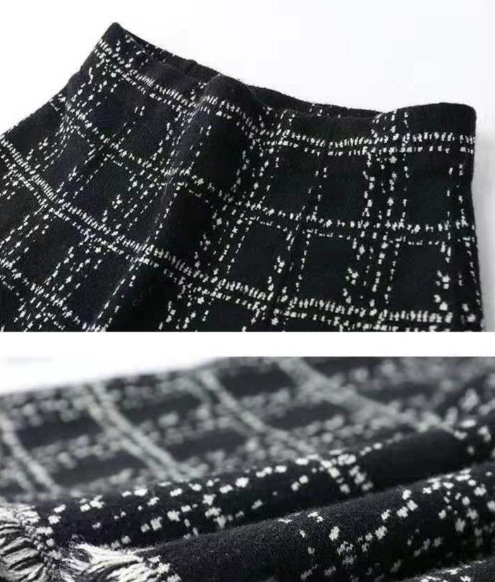 Chân váy dáng dài họa tiết kẻ caro cho nữ