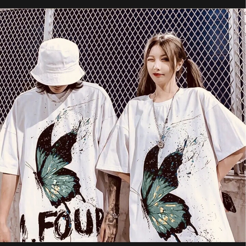 Áo Thun Unisex Nam Nữ Form Rộng Tay Lỡ Thời Trang Hàn Quốc BƯỚM M.FOUR