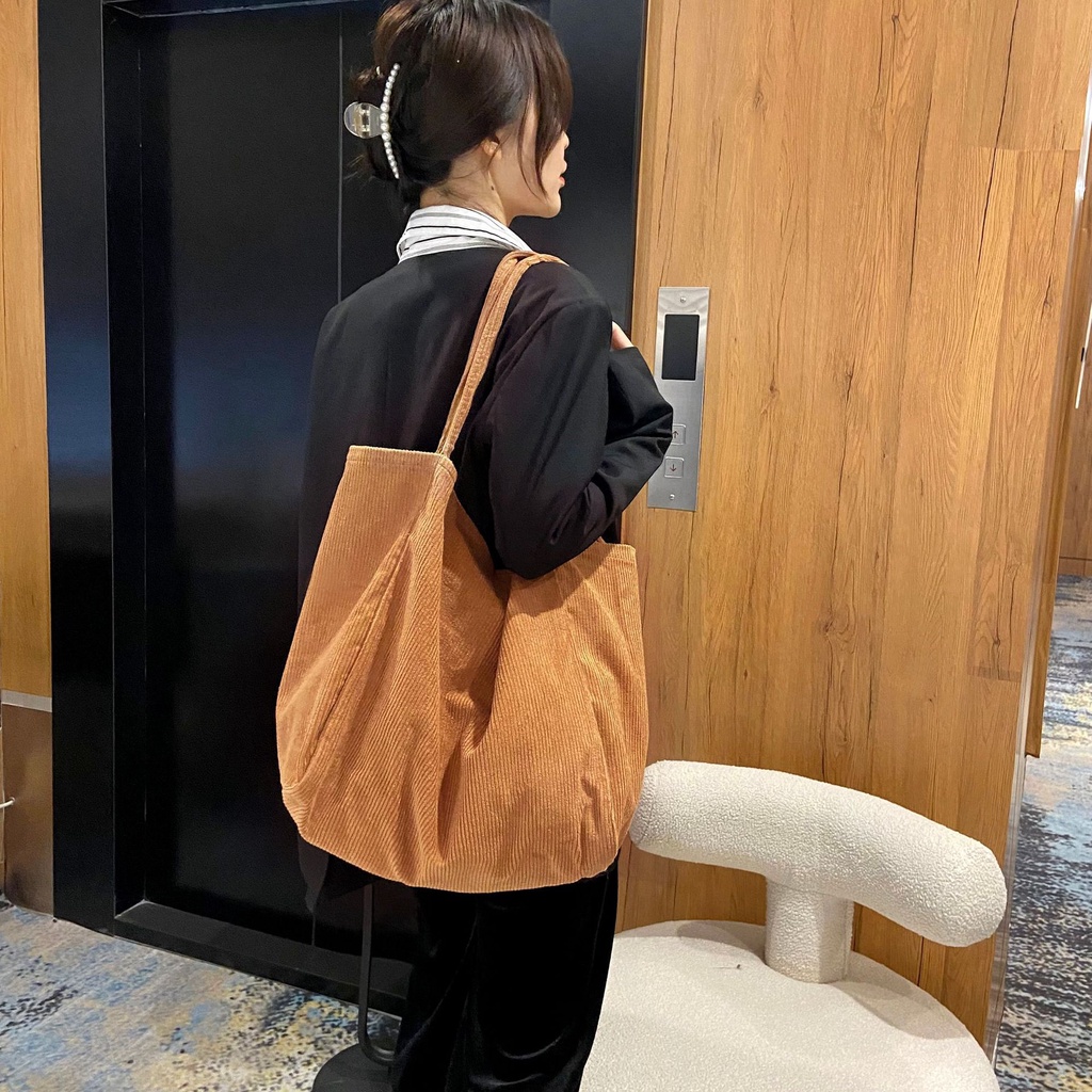 Túi vải Sức Chứa Lớn Màu Sắc Đơn Giản Thời Trang