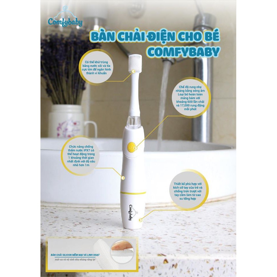 [Mã FMCG8 giảm 8% đơn 500K] Bàn chải điện cho bé Comfybaby 1019-CF-007-1STEP