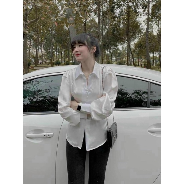 Aó Sơ Mi Kiểu Nút Bọc Nơ Sau Lưng TH104( VIDEO TỰ QUAY) | BigBuy360 - bigbuy360.vn