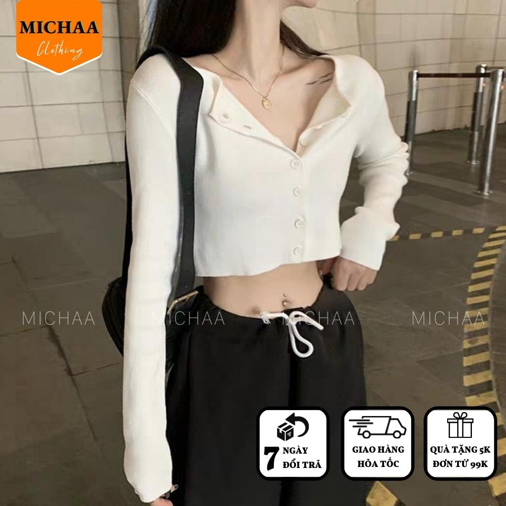 Áo Croptop TAY DÀI YAN Ulzzang Nữ Thun Gân Kiểu Đẹp 2 Màu Chất Vải Tốt - MICHAA