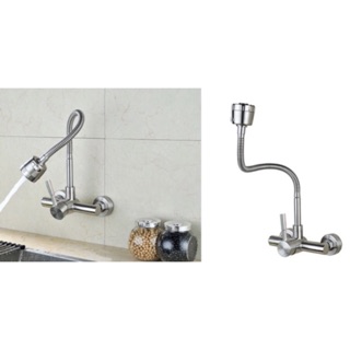 Vòi ngỗng cần mềm NL cắm tường inox 304