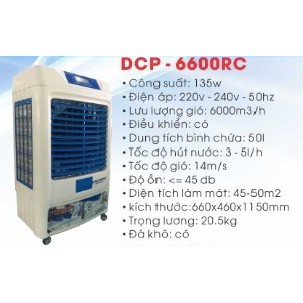 Máy làm mát không khí DAICHIPRO - DCP 6800 RC (Quạt hơi nước - Quạt điều hòa)