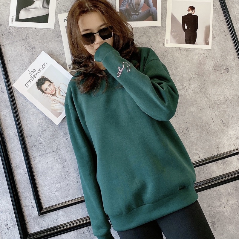 Áo sweater form rộng nam nữ unisex Thêu CRAYON áo nỉ tay dài trần bông chất nỉ Hàn Ulzang freesize 6 màu