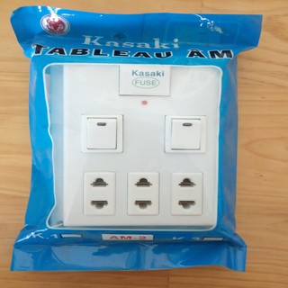 táp lô 2 công tắc 3 lổ cấm