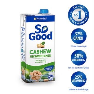Sữa hạt điều không đường So Good 1L, nhập khẩu Úc