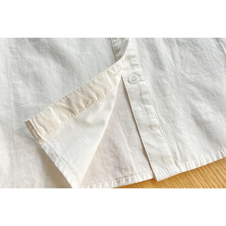 Áo Sơ Mi Trắng Ngắn Tay Phối Ren Thời Trang Mùa Hè Thanh Lịch