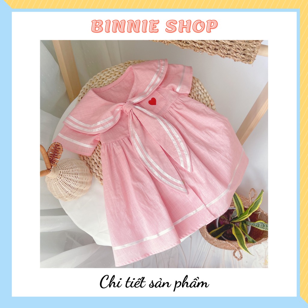 Váy babydoll bé gái Đầm thủy thủ đáng yêu cho bé từ 9 đến 20kg BINNIE SHOP