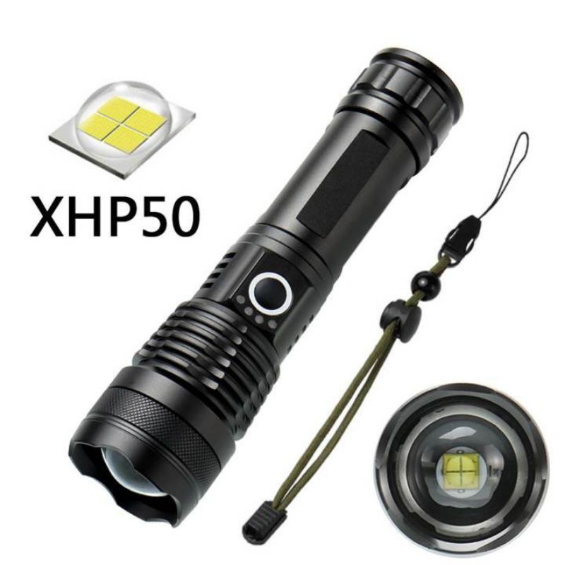 BỘ ĐÈN PIN SIÊU SÁNG HXP50 TÍCH ĐIỆN DUNG LƯỢNG LỚN BÓNG CHÍP SÁNG CỰC MẠNH