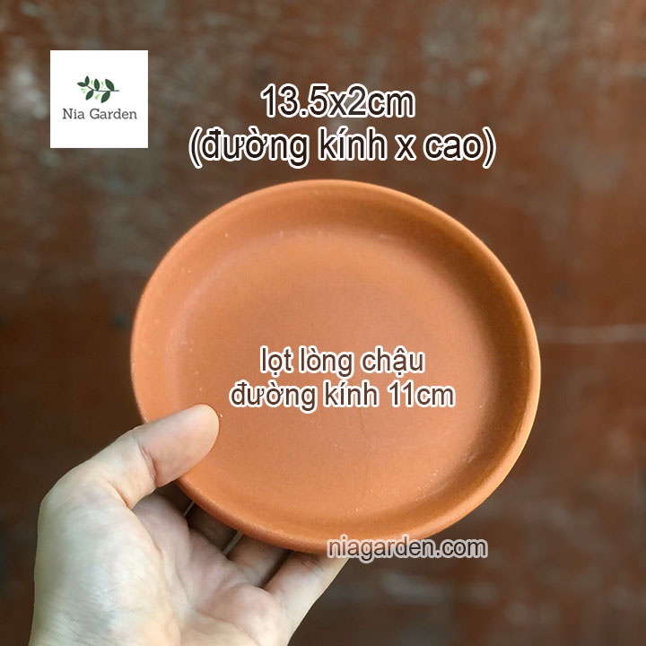 Dĩa lót đất nung tròn 13,5cm