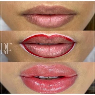 CHÌ MAKEUP MÀU TRẮNG VÀ ĐỎ VẼ MÔI
