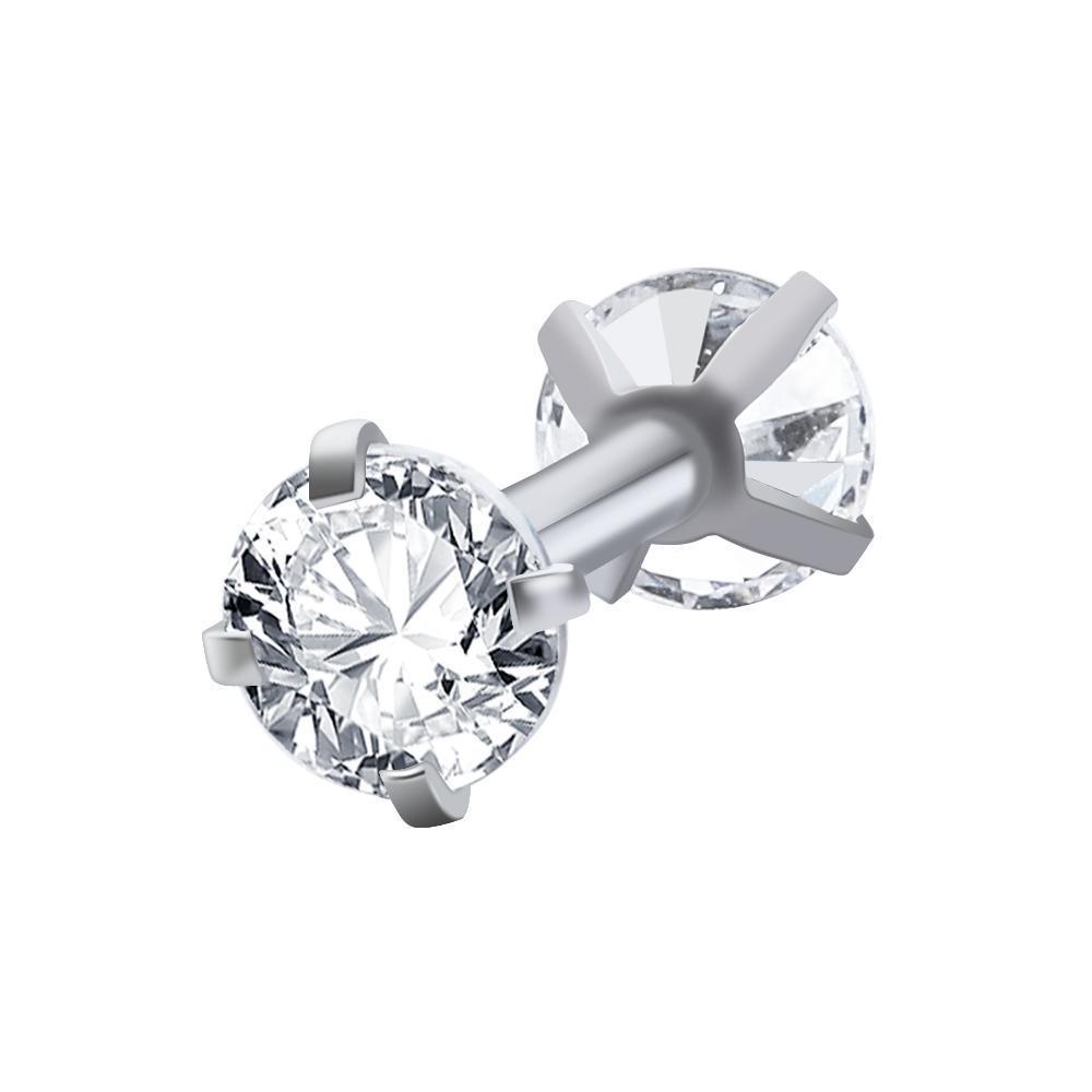 Khuyên Tai Thép Phẫu Thuật MIH Tragus|Khuyên Xỏ Tai Prong CZ Tragus Helix