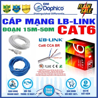 Dây cáp mạng Lb-Link Cat6 – Đoạn dài 15m/20m/30m/40m/50m bấm sẵn 2 đầu – Cắt từ cuộn tiêu chuẩn – Chính hãng LB-LINK
