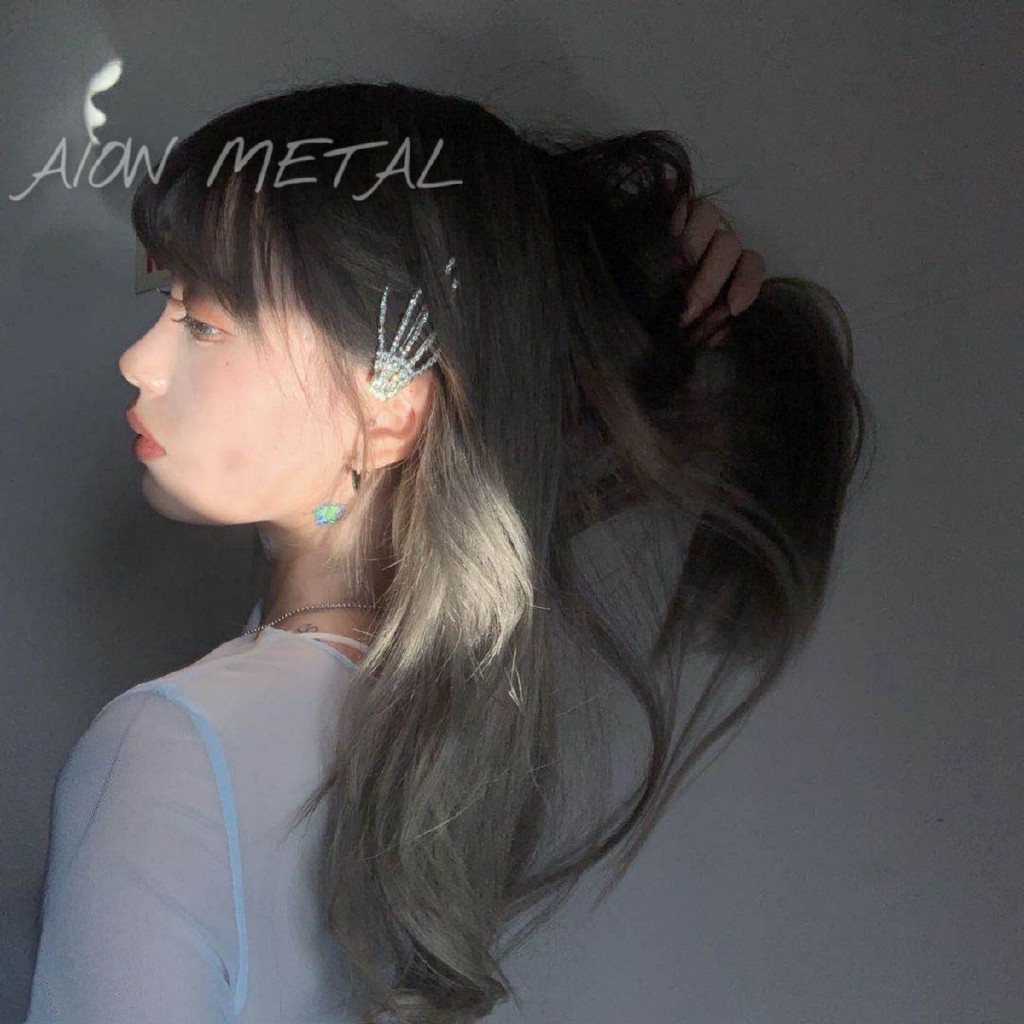 Kẹp Tóc Kim Loại Hình Móng Vuốt Đầu Lâu Đính Đá Phong Cách Harajuku 23275