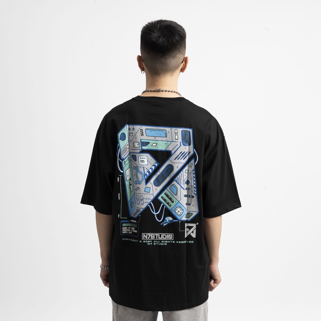 Áo thun unisex N7 Cyber phông tay lỡ nam nữ form rộng Local Brand