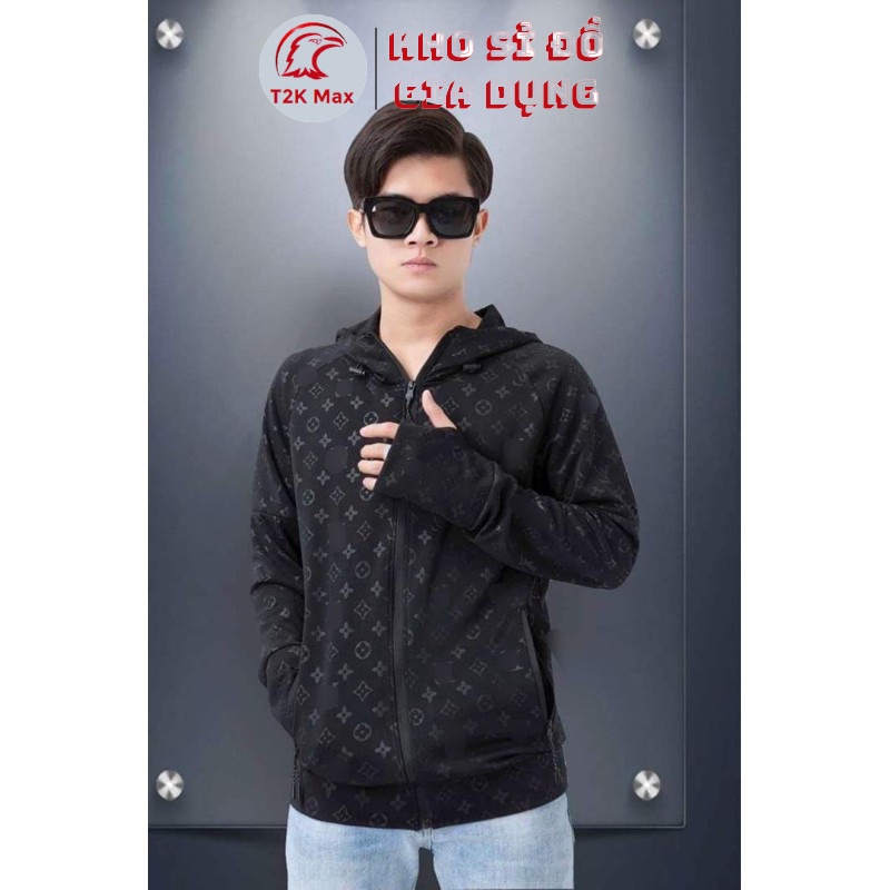 Áo chống nắng nam nữ 2 lớp cao cấp vân chữ đen chất vải umi thấm hút mồi hôi chống tia uv - T2K Max