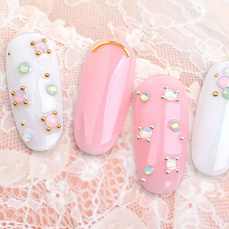 1 Hộp Hạt Nhựa Kính 3D Nhiều Kích Cỡ Đính Móng Nghệ Thuật