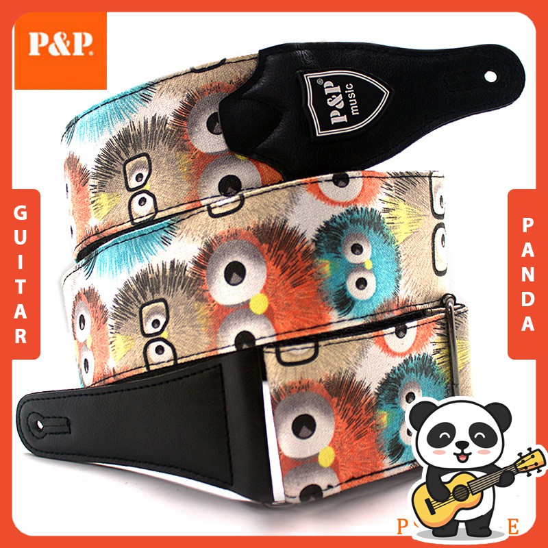 Dây Đeo Đàn Guitar P&amp;P Vải Cao Cấp 10 Mẫu Cá Tính Guitar Panda