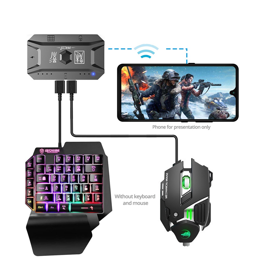 Bàn phím chơi game 1 tay 39 phím mini đèn RGB cho PC/ laptop/ điện thoại (Có bán lẻ)