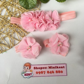 Set băng đô bé gái (đôi hoa chân và băng đô)