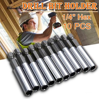 Bộ 10 đầu nối mở rộng vặn ốc vít hình lục giác có nam châm cỡ 1/4"