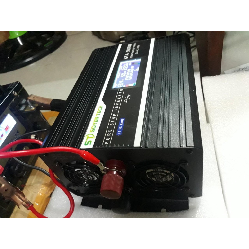 Bộ chuyển đổi điện Sin Chuẩn 3000W-Bộ Đổi Nguồn 12V/24V/48V sang 220V Sin Chuẩn 3000w-SOYER TECH-STA-3000W-SOYER TECH