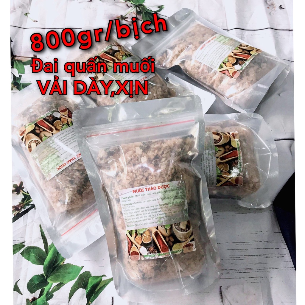 Muối thảo dược chườm bụng KÈM ĐAI QUẤN cho mẹ sau sinh