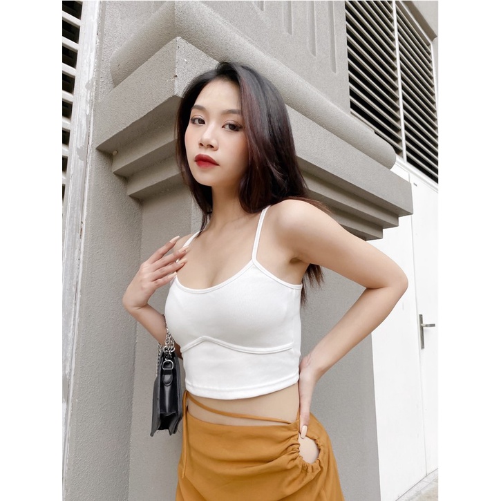 Áo dây cơ bản croptop thời trang GAGO màu trắng kem GA3615 | BigBuy360 - bigbuy360.vn