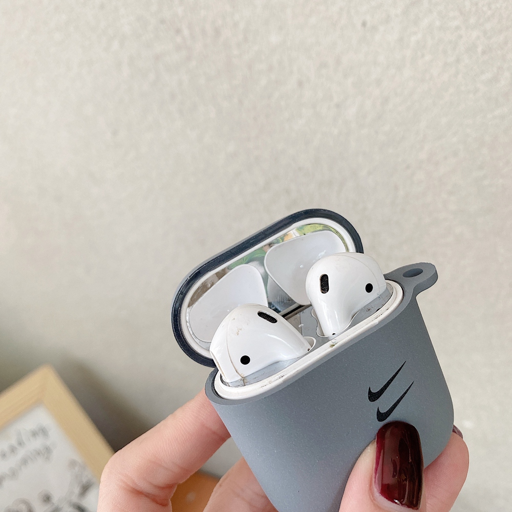 Vỏ Bảo Vệ Hộp Sạc Tai Nghe Không Dây Airpods 1 / 2 / Pro Bằng Tpu Mềm Màu Trơn Họa Tiết Nike Sáng Tạo