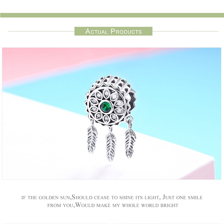 Hạt Charm Bamoer SCC893 Bạc 925 Hình Vòng Bắt Giấc Mơ Vintage Dùng Trang Trí Nữ Trang DIY