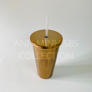 LY STARBUCKS COLD CUP GOLD/BLACK/SILVER