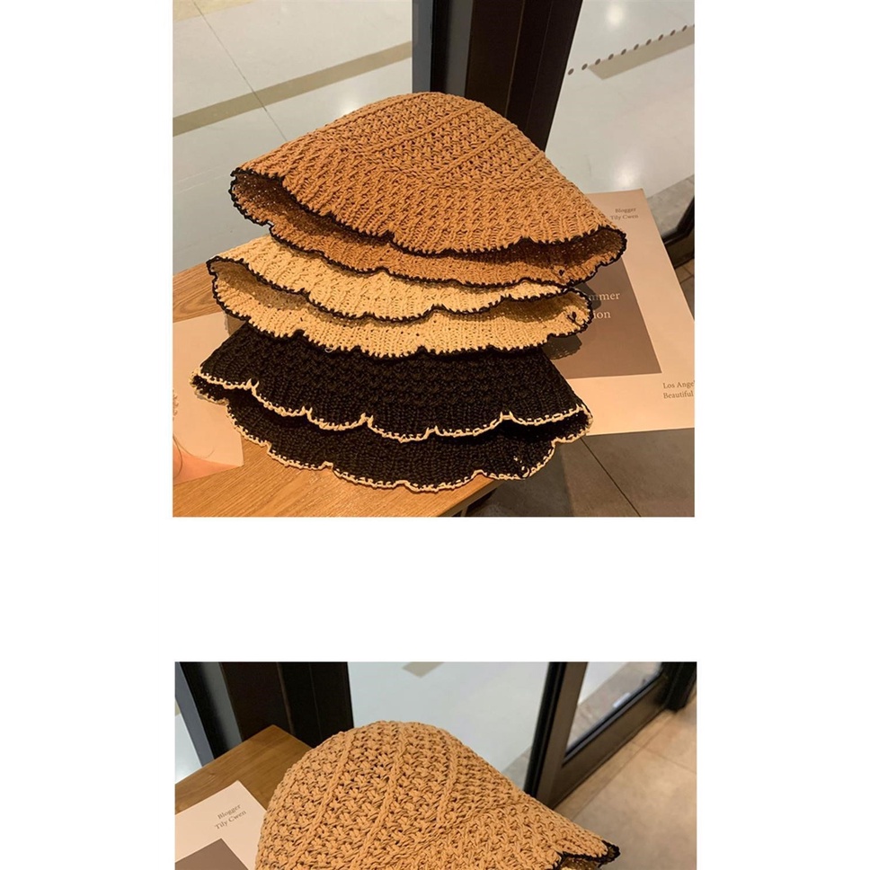 Nón Tai Bèo Đan Cói Chống Nắng Thoáng Khí Thời Trang Mùa Hè Cho Nữ