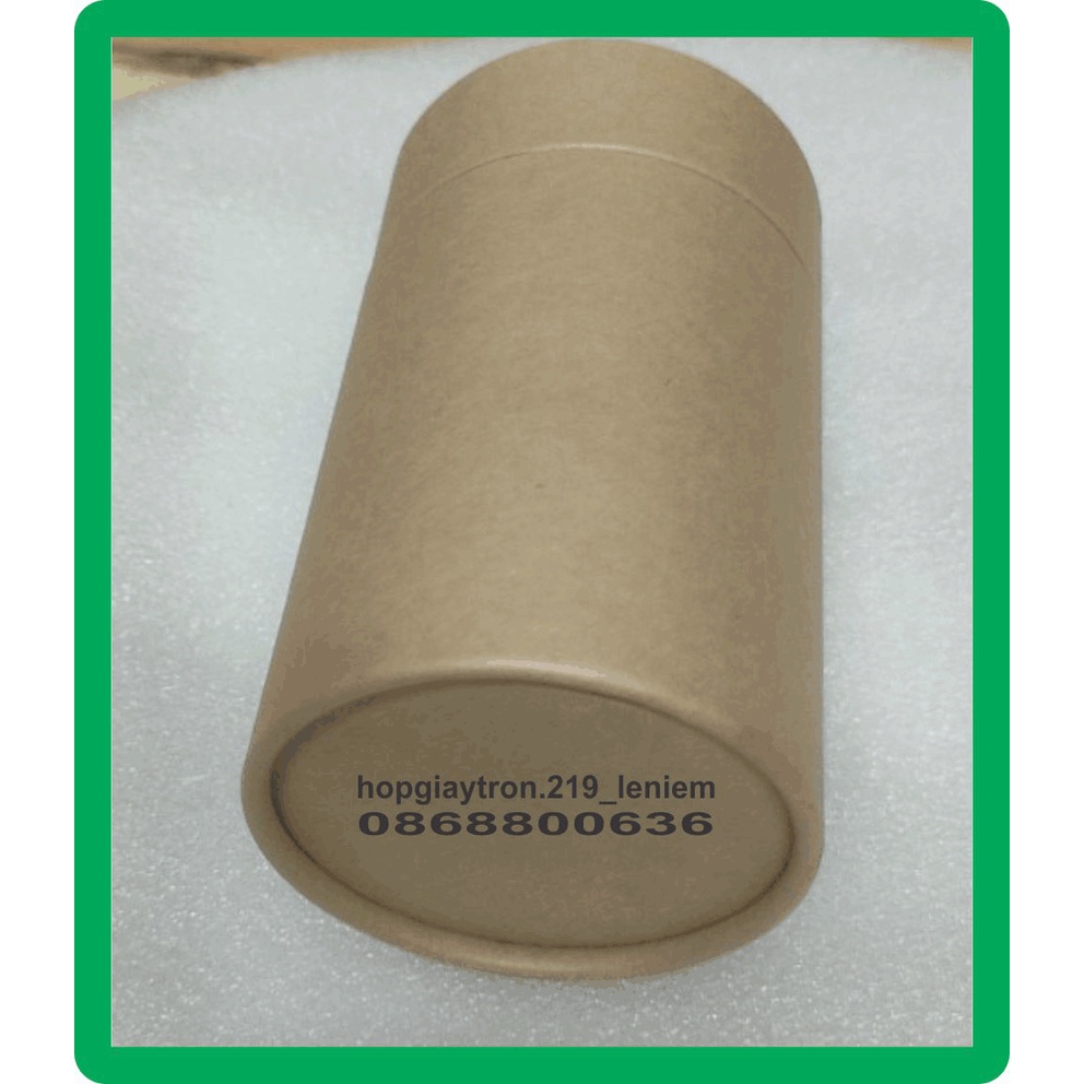 Hộp giấy tròn kraft đựng trà 90 x 160mm, bán hộp giấy tròn kraft tphcm số lượng ít theo yêu cầu có sẵn H90160