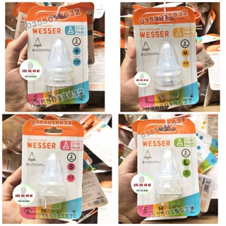 NÚM TY EM BÉ WESSER CỔ HẸP VỈ 2 CÁI SIZE S/M/L/+