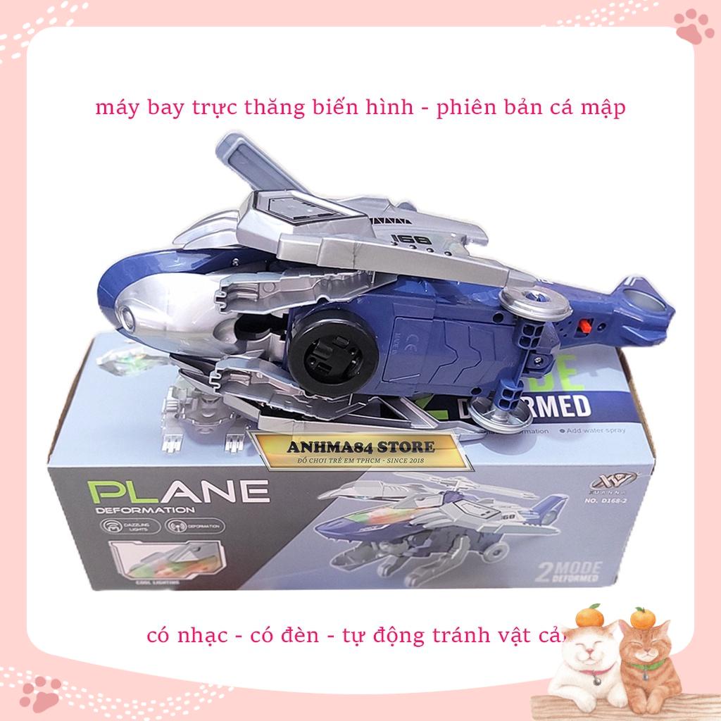 Đồ chơi Máy Bay TRỰC THĂNG biến hình - phiên bản cá mập siêu ngầu - có nhạc có đèn - anhma84 store tphcm