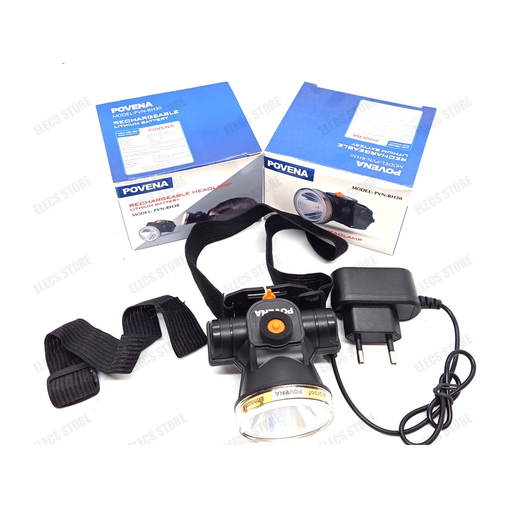 Đèn Pin Sạc Đội Đầu POVENA Chống Nước (1 Bộ)