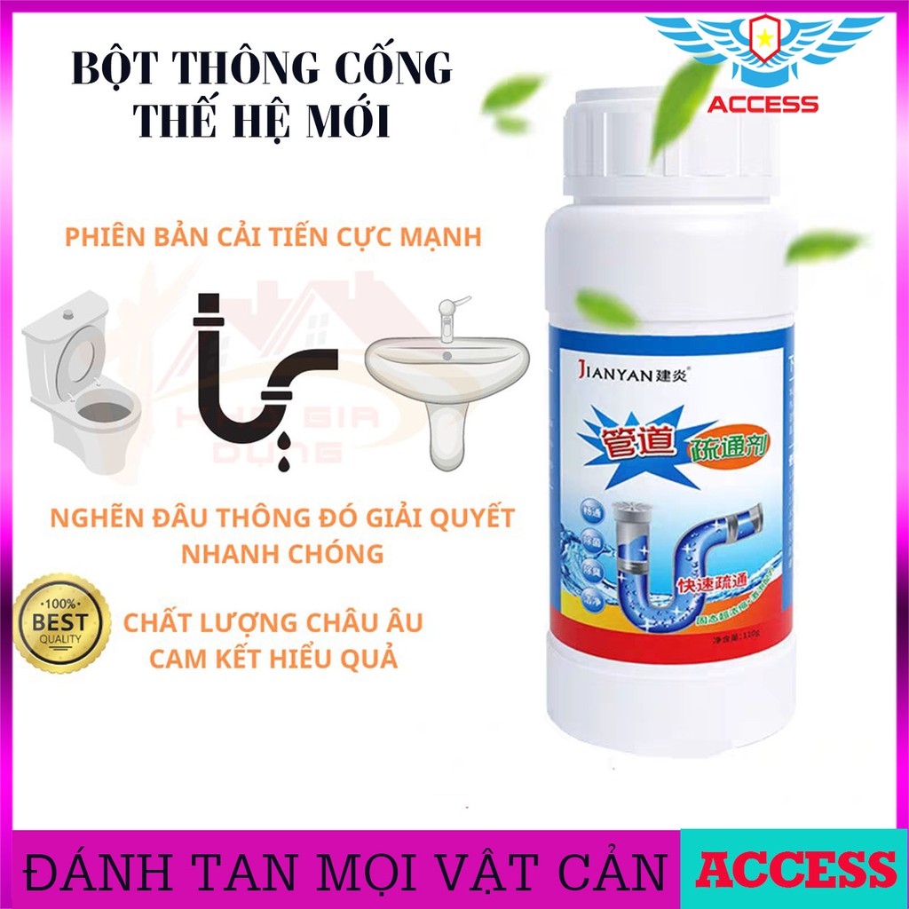 [ BỘ 5 HỘP ] Bột Thông Tắc Cống Cực Mạnh, Bột Thông Tắc Bồn Cầu, Lavabo, Diệt Khuẩn Không Hại Đường Ống - JiANYAN