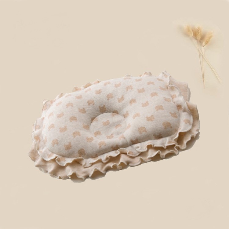 Gối organic sợi cotton, gối chống méo đầu cho bé sơ sinh MỊN KIDS, gối lõm tròn ở giữa giúp bé ngủ ngon