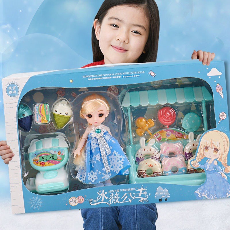 Đồ chơi búp bê cho bé gái Barbi công chúa, chibi cô gái bán bánh - Mây Kids