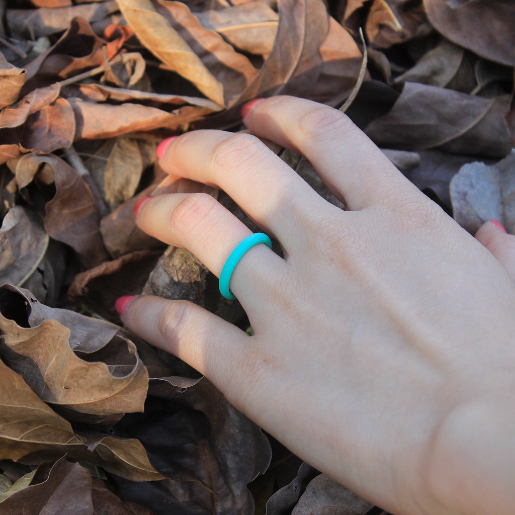 1 Nhẫn Silicone Thể Thao Chất Lượng Cao 2.7mm Không Gây Dị Ứng Cho Nữ 4-10 Size