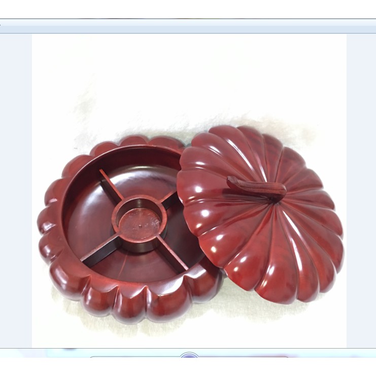 KHAY ĐỰNG BÁNH MỨT KẸO GỖ HƯƠNG NGUYÊN KHỐI QUẢ BÍ SIZE TO