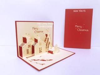 Thông -  Noel - Thiệp 3D ( mở 90 độ  size 10x15 )