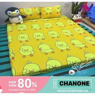 Set 3 Món Ga Gối Con Vịt Vàng Cao Cấp EM9015 / 2 vỏ Gối / 1 Ga/ 1 Gối Ôm - Hàng May Cực Kĩ Cao Cấp